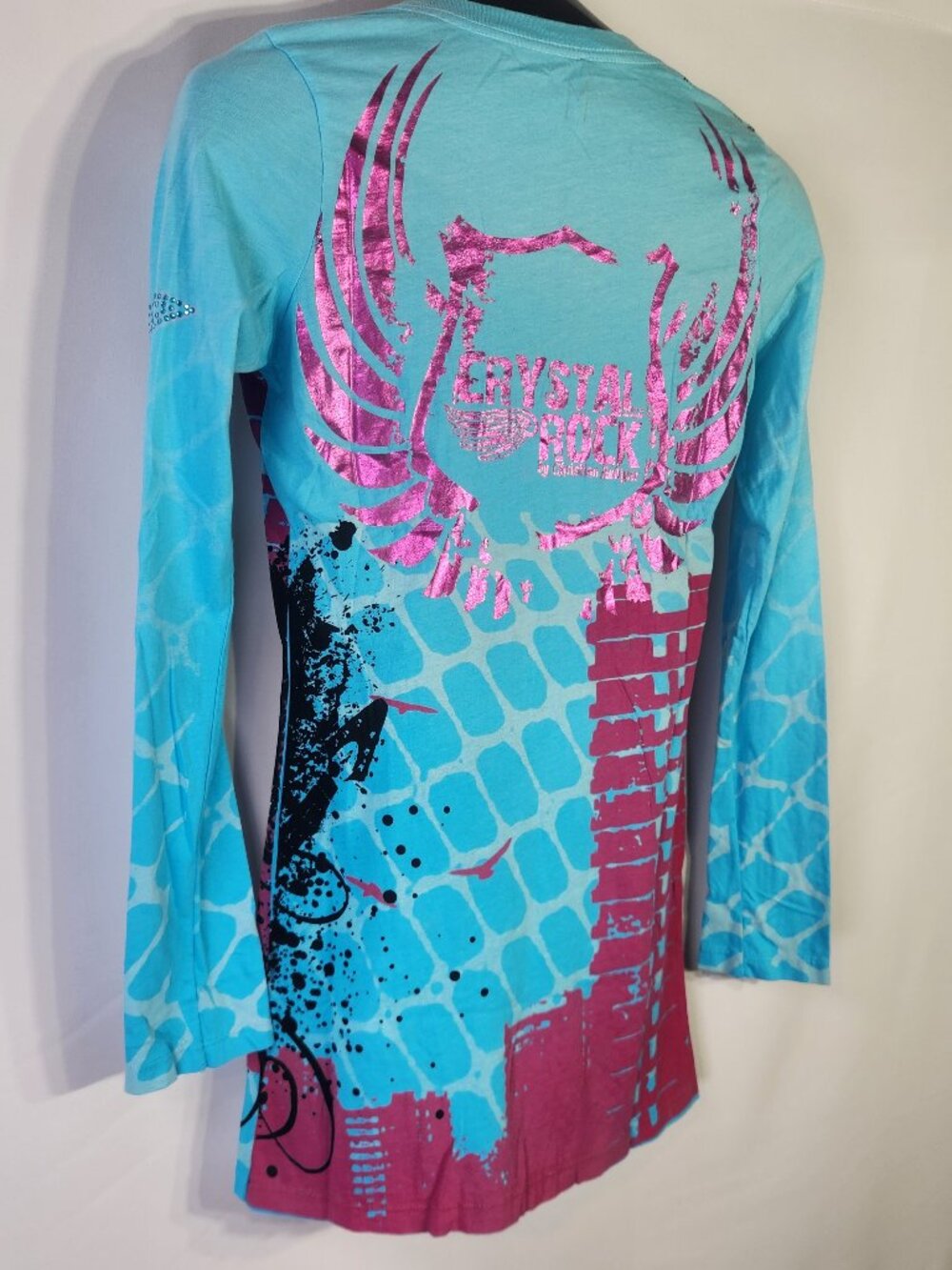 Crystal Rock by Christian Audigier Limited Edition #21/1000 Rocker Girl Tee - M - Picture 11 of 16